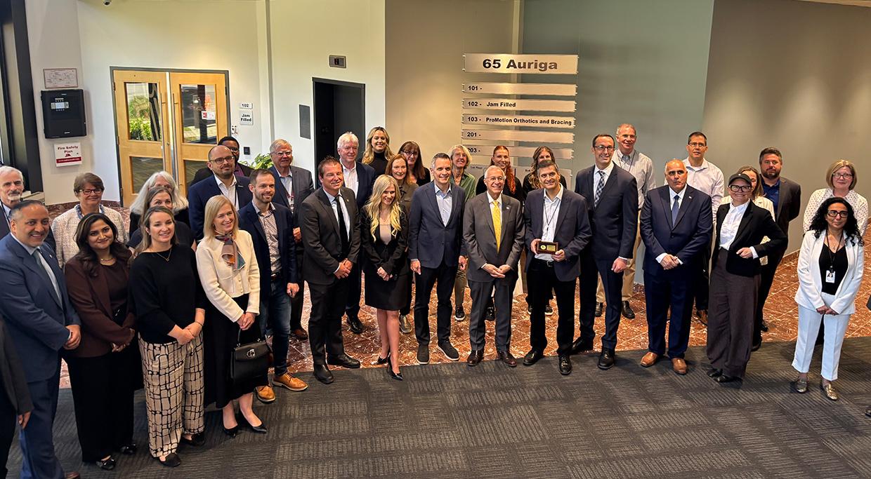 Group photo of team at Ross Video Announcement